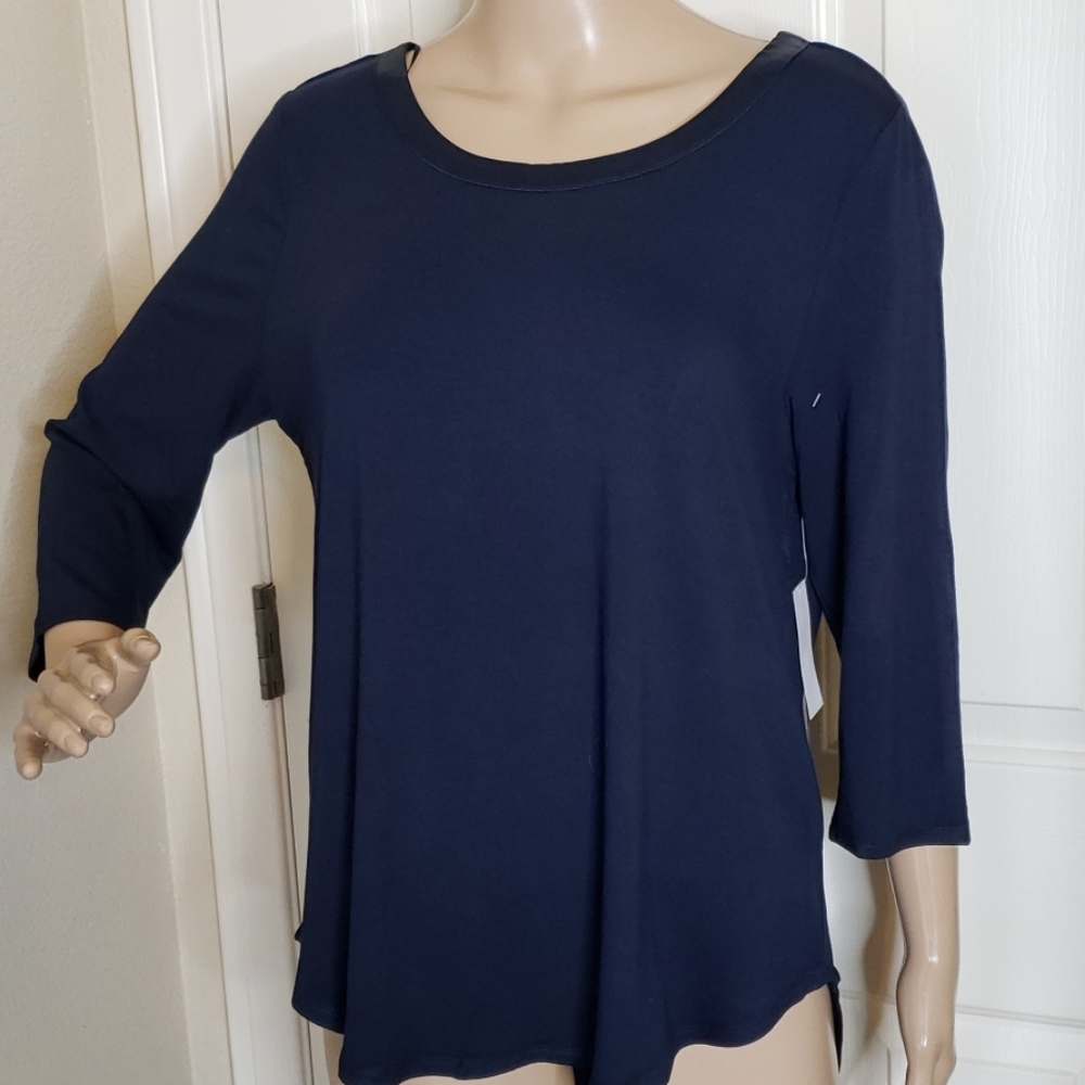Navy Blue Top Hi/Lo NWT